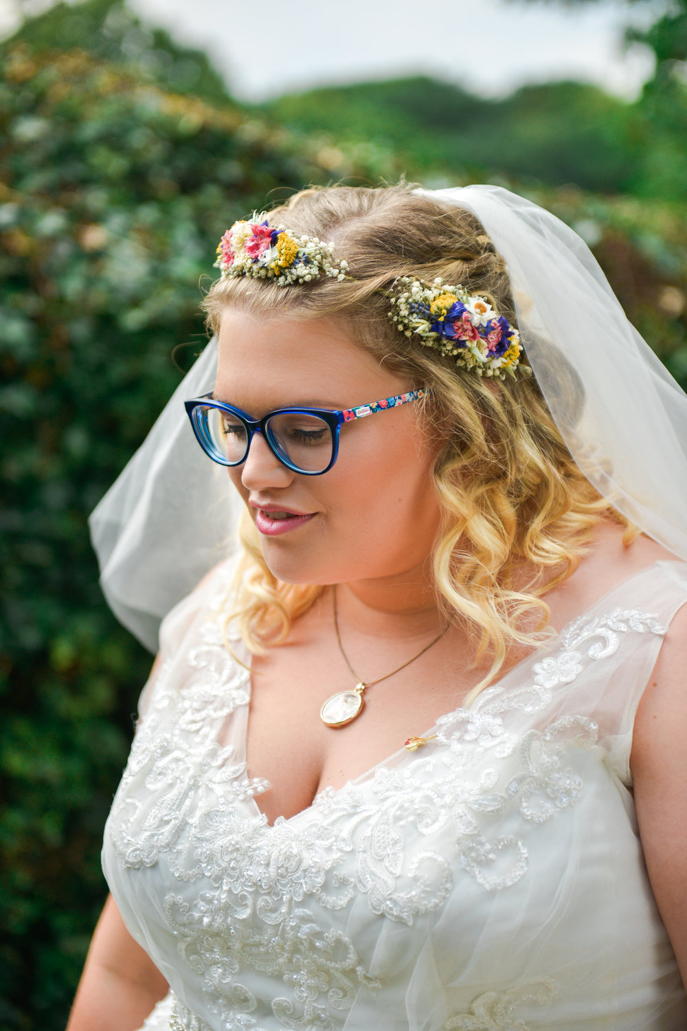 Tamsin plans to wear her flower crown on their first wedding anniversary. - 